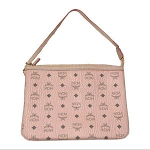 Authentic small pink MCM pouch bag
